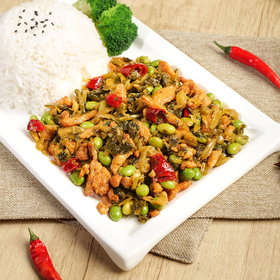 菜报告雪菜毛豆肉丝预制菜料理包商用盖饭成品外卖快餐加热即食