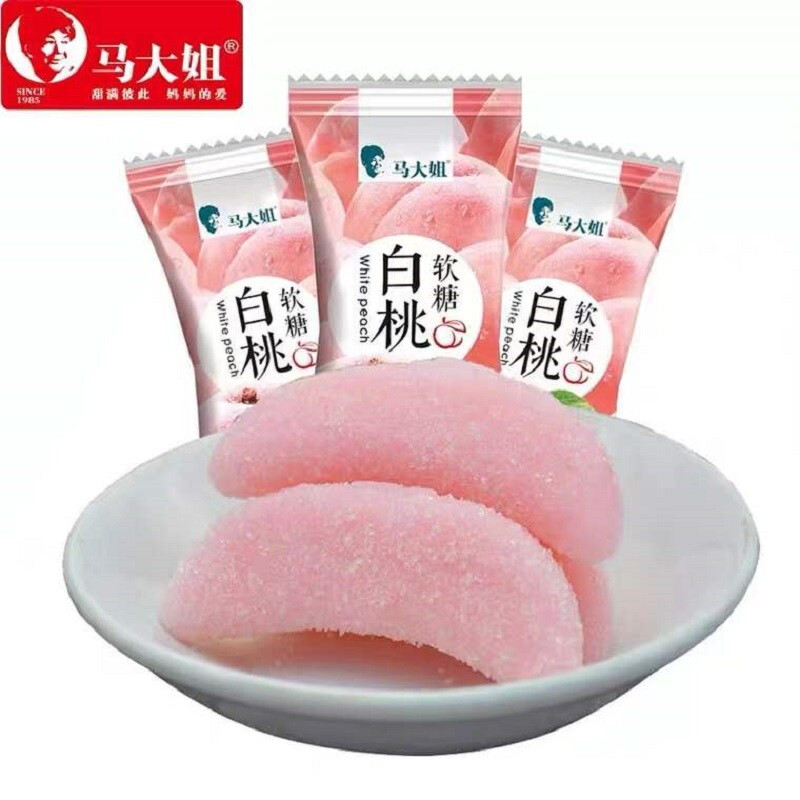 马大姐白桃软糖芒果荔枝儿童糖果