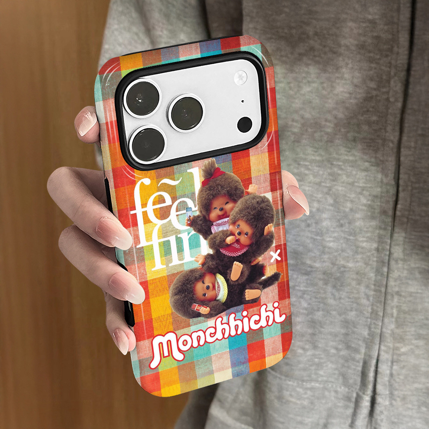 格纹蒙奇奇适用苹果17pro手机壳iPhone16promax可爱15卡通14女13个性小米新款12华为oppo防摔保护套8plus菲林,3C数码配件,手机保护套/壳,淘宝优惠券,粉丝福利购,淘宝优惠卷