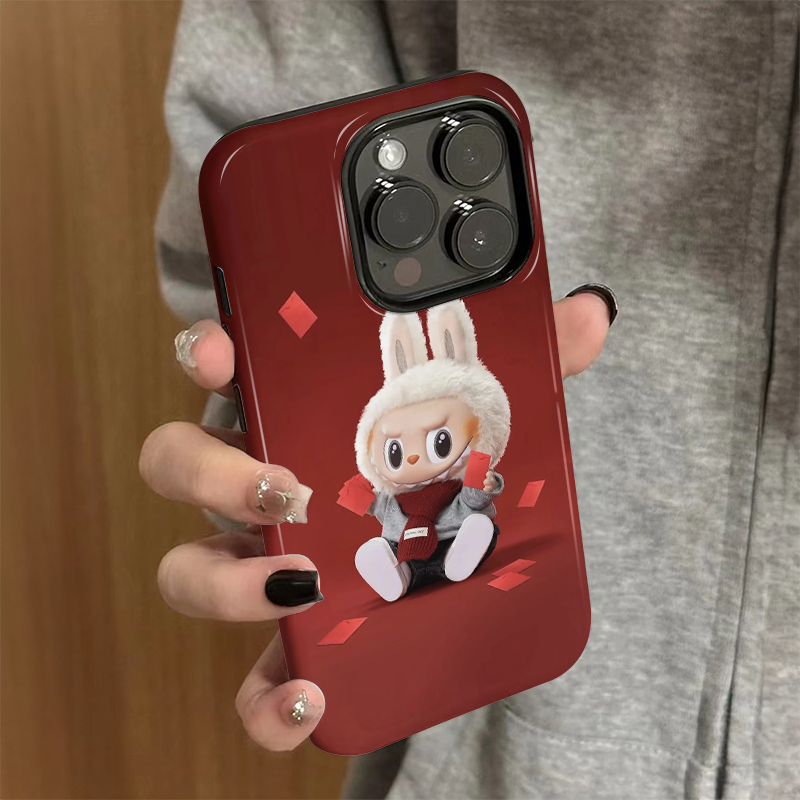 适用苹果16promax手机壳女iPhone15新款iP13卡通14简约xsmax红包拉布布8可爱12防摔11套7高级plus菲林二合一x