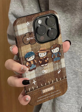 适用iPhone17promax手机壳苹果16pro新款ip15pro卡通13简约14女12牛仔kt猫11防摔保护套xsmax潮8/7plus菲林e