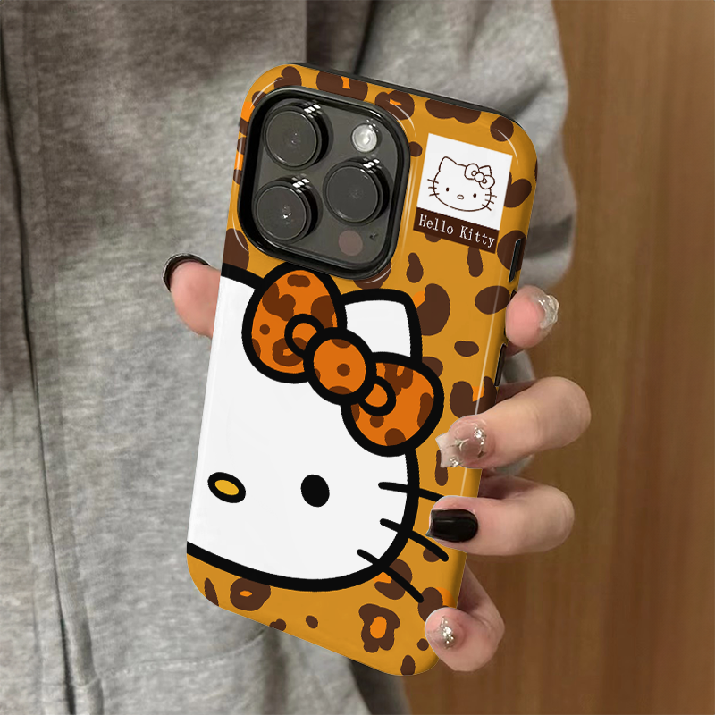 适用苹果16promax手机壳iPhone15新款小众iP14/13女12简约xsmax豹纹kt猫8防摔11保护套7创意plus菲林二合一xr