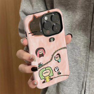 适用苹果17promax手机壳iPhone16pro新款 8plus菲林e ip15pro简约13女14小众12女孩猫咪11潮xsmax防摔保护套7