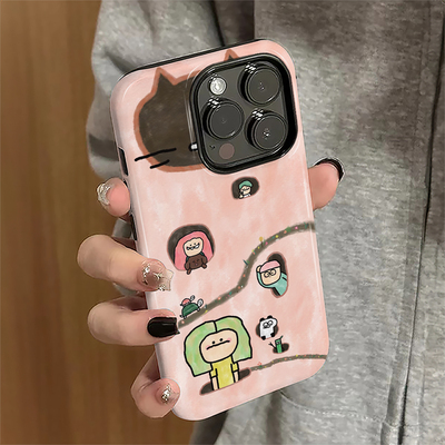 适用苹果17promax手机壳iPhone16pro新款ip15pro简约13女14小众12女孩猫咪11潮xsmax防摔保护套7/8plus菲林e