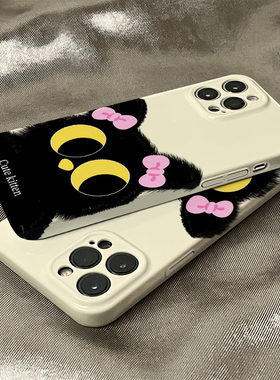 适用于小米13手机壳红米K50保护套黑色猫咪note12/11菲林壳K40/30女10新款9硬pro高级感20男防摔全包超薄创意