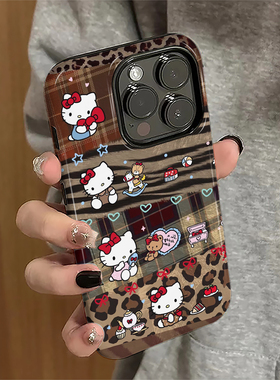 适用iPhone17promax手机壳苹果16pro卡通ip15pro新款14女13防摔保护套12豹纹kt猫11简约xsmax潮8/7plus菲林e