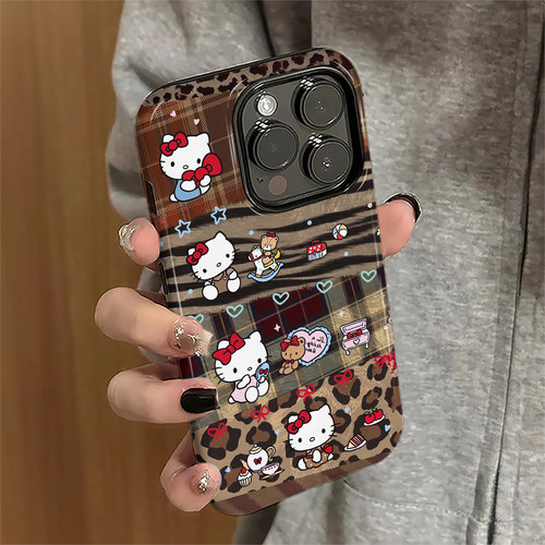 适用iPhone17promax手机壳苹果16pro卡通ip15pro新款14女13防摔保护套12豹纹kt猫11简约xsmax潮8/7plus菲林e
