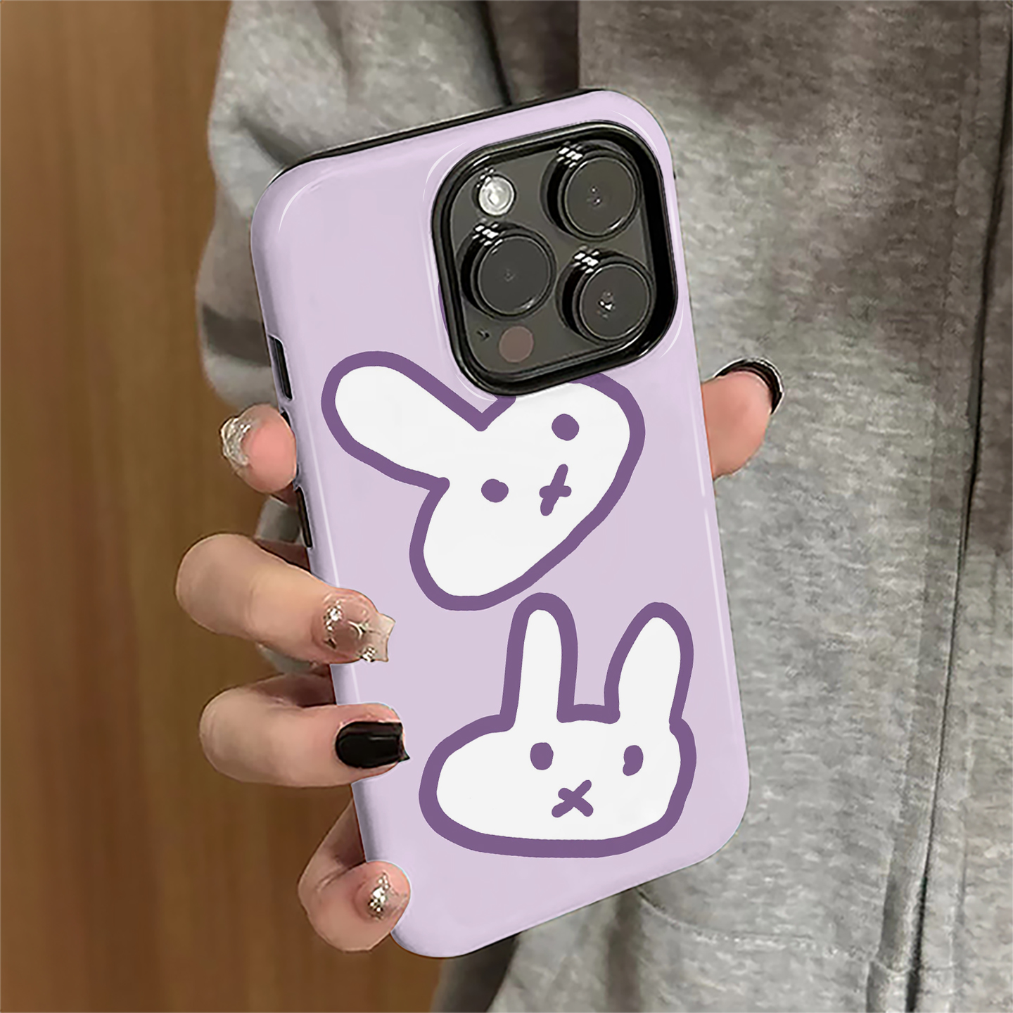 适用苹果15pro手机壳苹果16promax新款iPhone13简约iP14女12卡通8plus防摔7套11兔子头像xsmax个性xr菲林16e