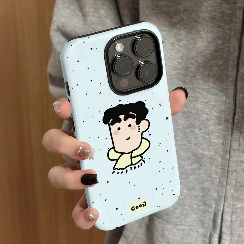 适用苹果16promax手机壳iPhone15新款iP14/13女12简约xsmax菲林二合一8卡通防摔11保护套7小众plus广志头像xr