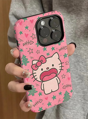 圣诞kt猫适用苹果16pro手机壳iPhone17promax日韩ip15pro女13卡通14新款xsmax可爱12防摔11保护套8/7plus菲林