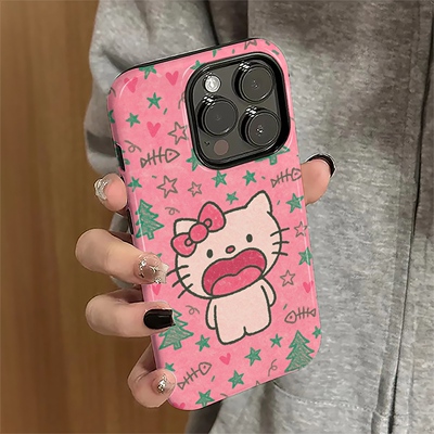 圣诞kt猫适用苹果16pro手机壳iPhone17promax日韩ip15pro女13卡通14新款xsmax可爱12防摔11保护套8/7plus菲林
