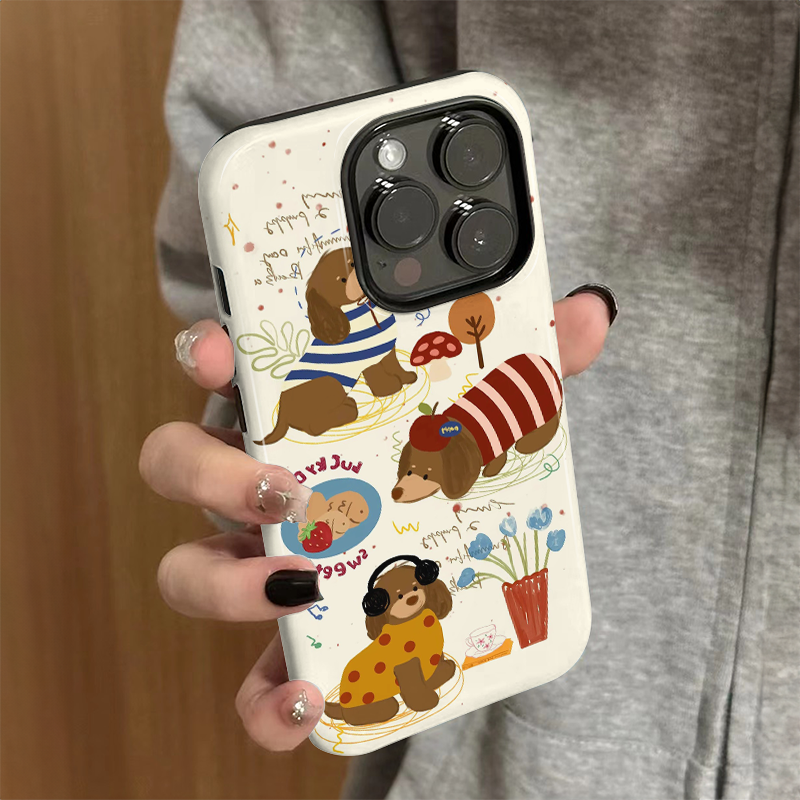 适用苹果15promax手机壳女iPhone16新款可爱iP13/14硅胶xr防摔保护套pro卡通iP7/8小众plus苹果小狗xsmax外壳