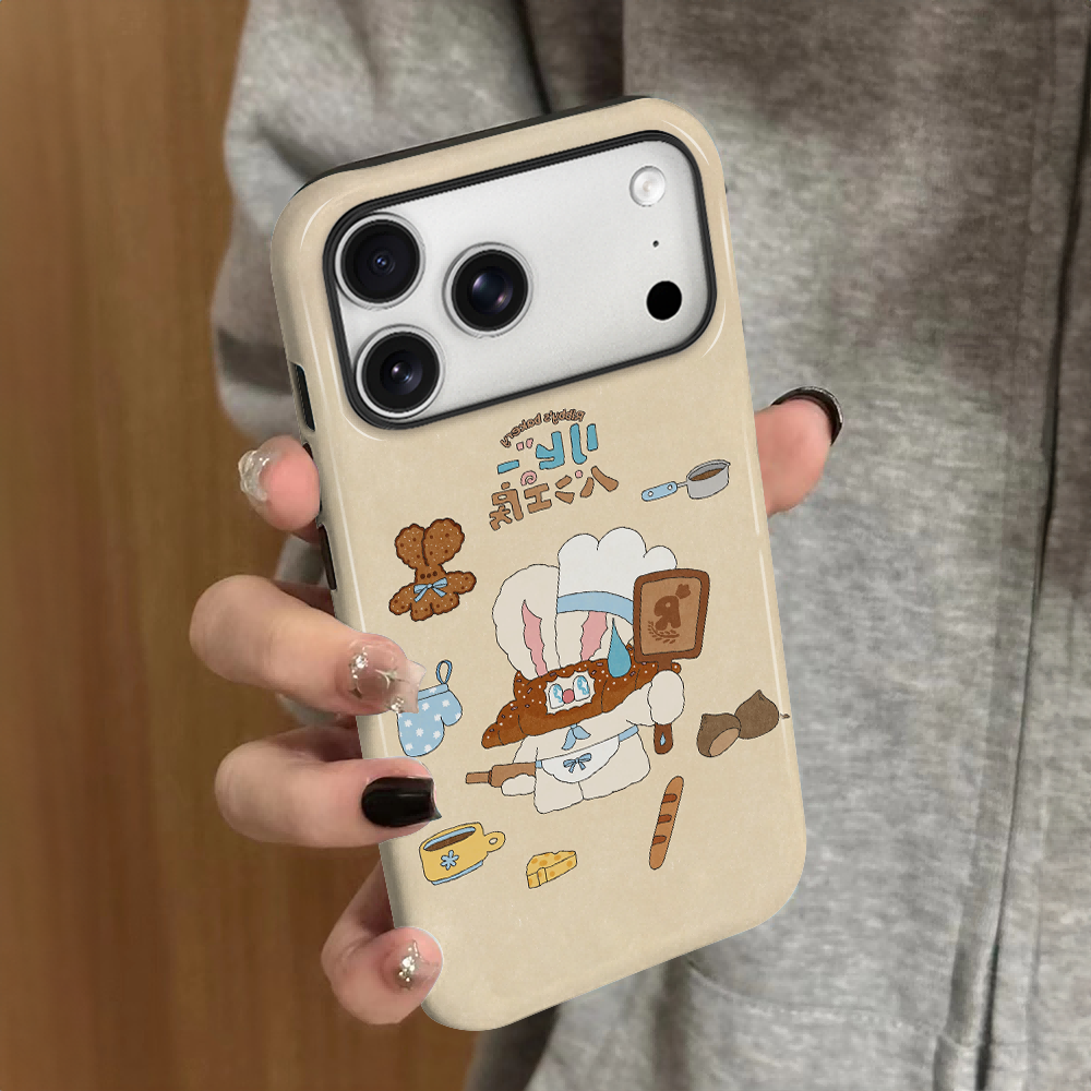 烘焙小兔适用苹果17pro手机壳iPhone16promax日韩ip15pro女13可爱14新款xsmax简约12防摔11保护套8/7plus菲林