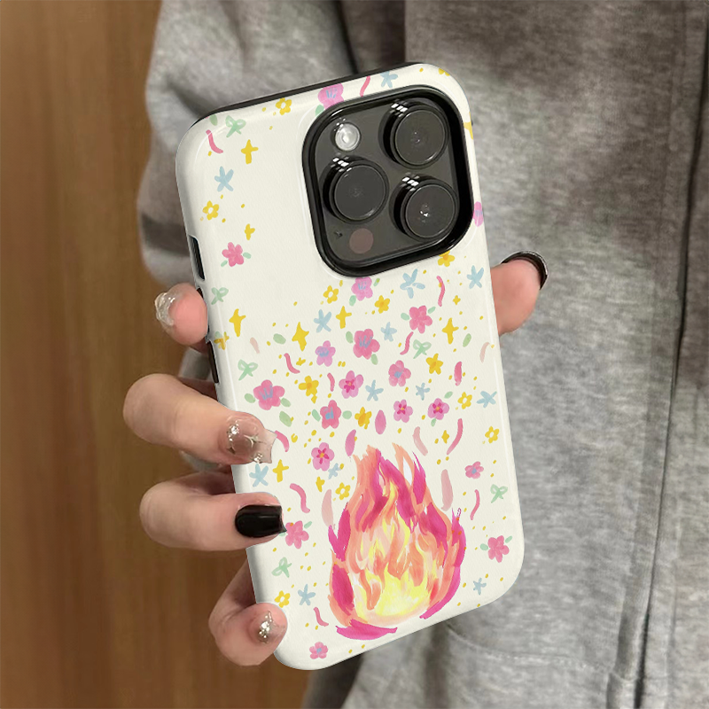 适用苹果16promax手机壳iPhone15新款iP13/12女16E高级14简约xsmax火苗星星8防摔11保护套7plus菲林二合一xr