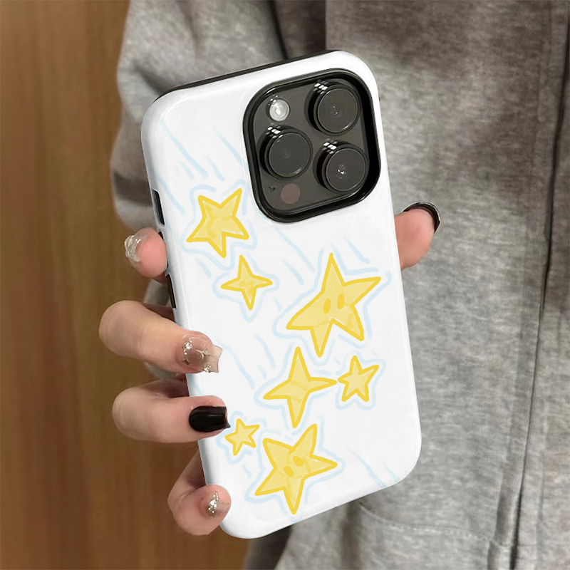 适用苹果16promax手机壳iPhone15新款iP14女12/13简约xsmax多个星星8个性16e防摔11保护套7plus菲林二合一xr