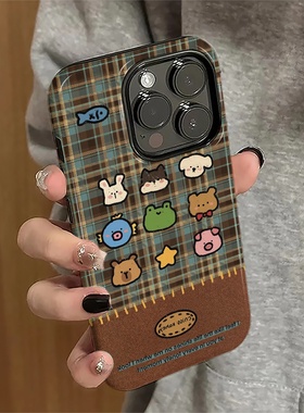 适用苹果17pro手机壳iPhone16promax个性ip15pro新款13女14高级12防摔保护套11格纹动物xsmax硬7/8plus菲林e