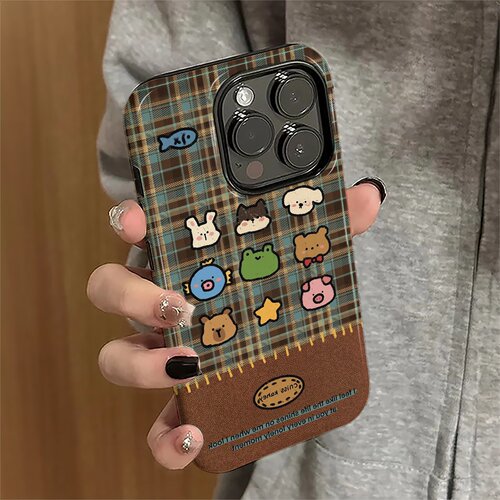 适用苹果18pro手机壳iPhone17promax个性ip16pro新款14女15高级13防摔保护套12格纹动物xsmax硬7/8plus菲林e