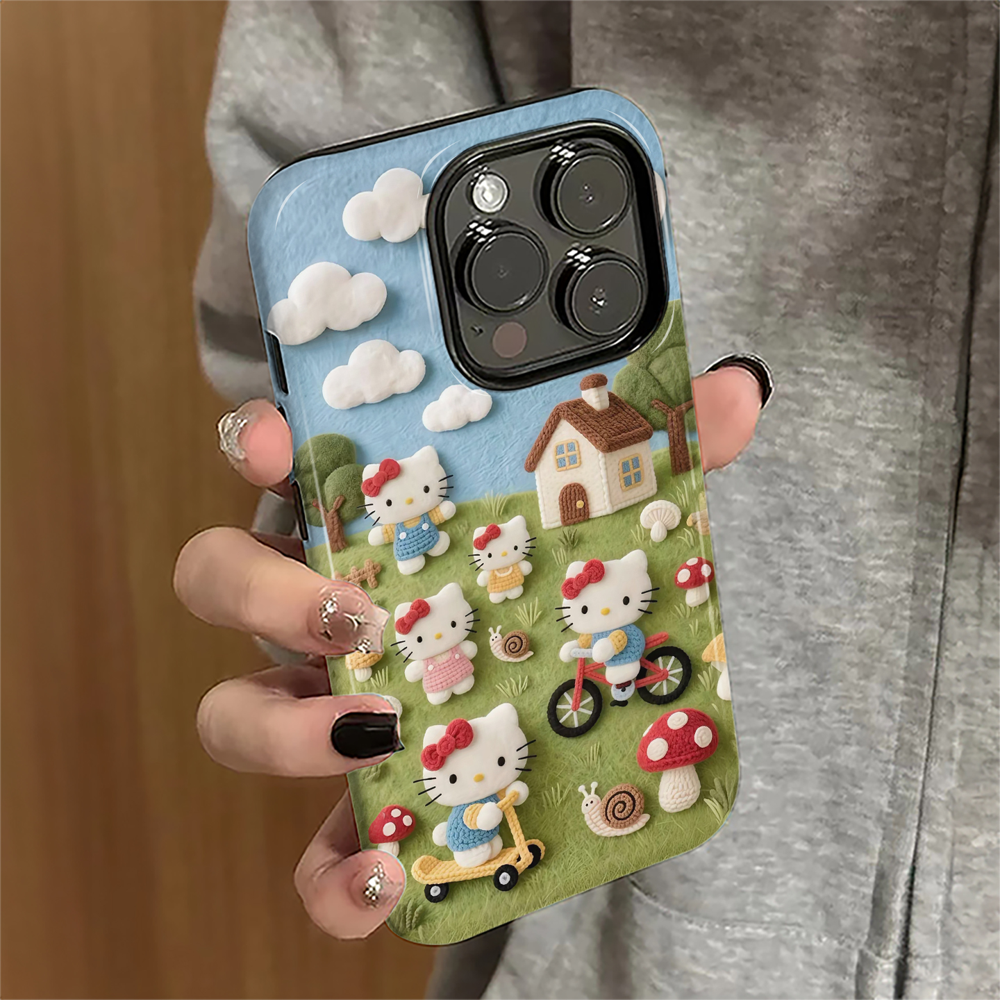 蘑菇kt猫适用苹果17promax手机壳iPhone16pro可爱ip15pro女13卡通14新款xsmax日韩12防摔11保护套8/7plus菲林