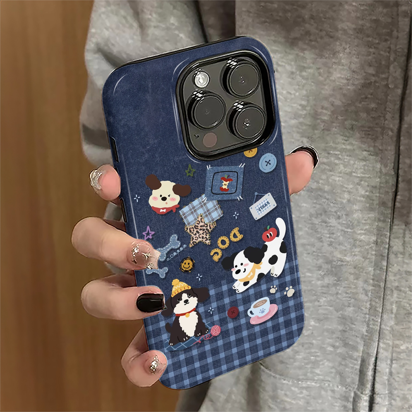 适用iPhone16pro手机壳苹果17promax卡通ip15pro新款13女14防摔保护套12牛仔小狗11个性xsmax潮8/7plus菲林e