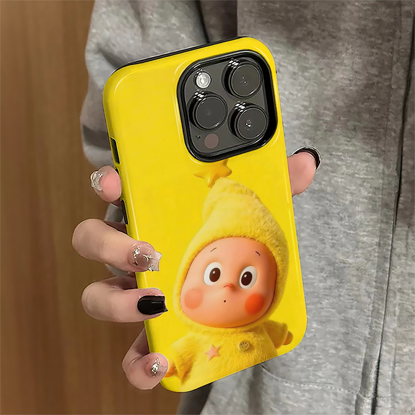 毛绒星星人适用苹果17promax手机壳iPhone16pro可爱iP15pro女1卡通14新款12防摔11保护套xsmax/8/7plus菲林e