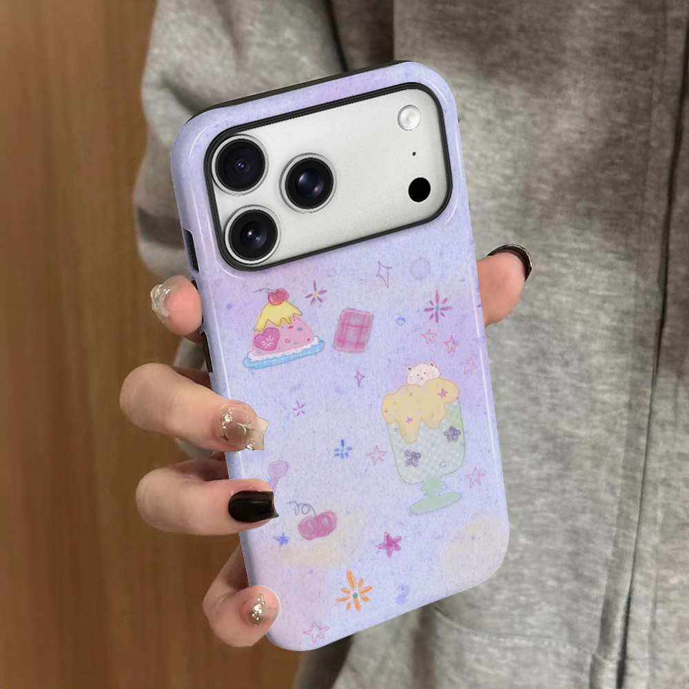 樱桃蛋糕适用苹果17promax手机壳iPhone16pro简约ip15pro女13艺术14新款xsmax小众12防摔11保护套8/7plus菲林