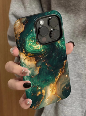 适用苹果16手机壳iPhone15promax新款13个性iP14女创意12简约xsmax绿色鎏金8高级11防摔7小众plus菲林二合一x