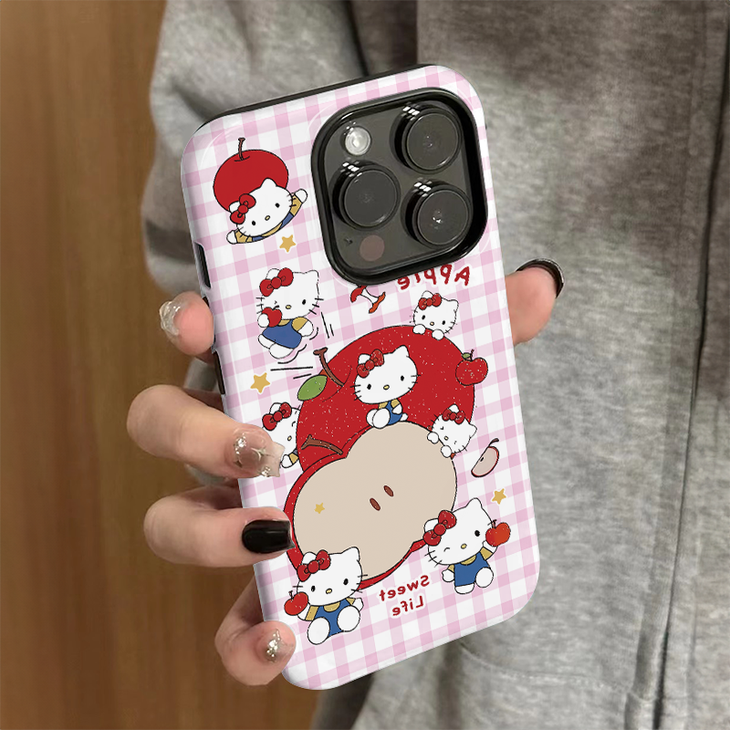 适用苹果16promax手机壳iPhone15新款iP14女12/13简约xsmax卡通8菲林16e防摔11保护套7高级plus苹果kt猫x网红