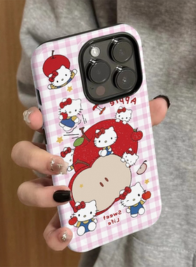 适用苹果16promax手机壳iPhone15新款iP14女12/13简约xsmax卡通8菲林16e防摔11保护套7高级plus苹果kt猫x网红