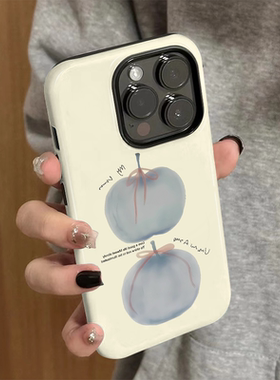适用苹果16promax手机壳iPhone15pro新款iP14女12/13简约16e个性蓝色苹果8高级xsmax防摔11保护套7plus菲林xr