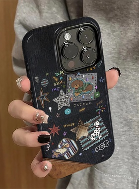 适用苹果17pro手机壳iPhone16promax新款ip15pro卡通14女13简约12防摔保护套11潮8/7plus牛仔小狗xsmax菲林e