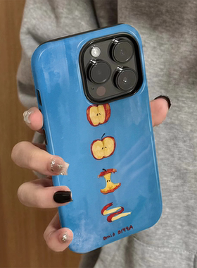 适用苹果15promax手机壳iPhone16新款iP14pro女12/13简约16e高级8硅胶xsmax防摔11保护套7蓝底苹果plus菲林xr