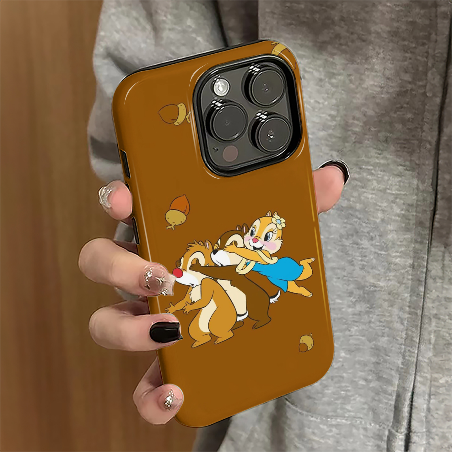 花栗鼠适用苹果17promax手机壳iPhone16pro卡通ip15pro女13秋冬14新款xsmax个性12防摔11保护套8/7plus菲林xr