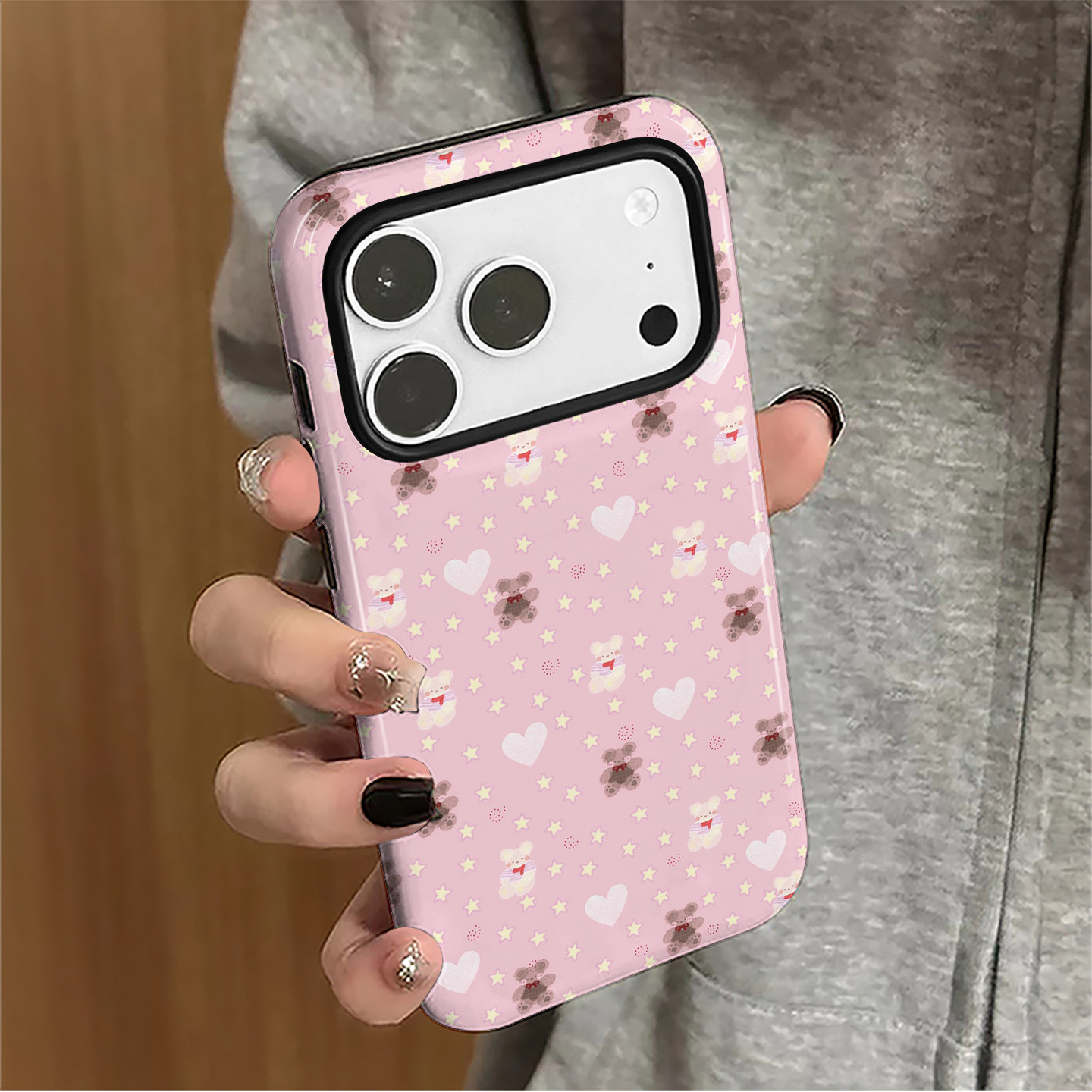 星星小熊适用苹果18promax手机壳iPhone17pro卡通16少女15女14日韩小米新款13华为oppo防摔保护套8plus菲林xs