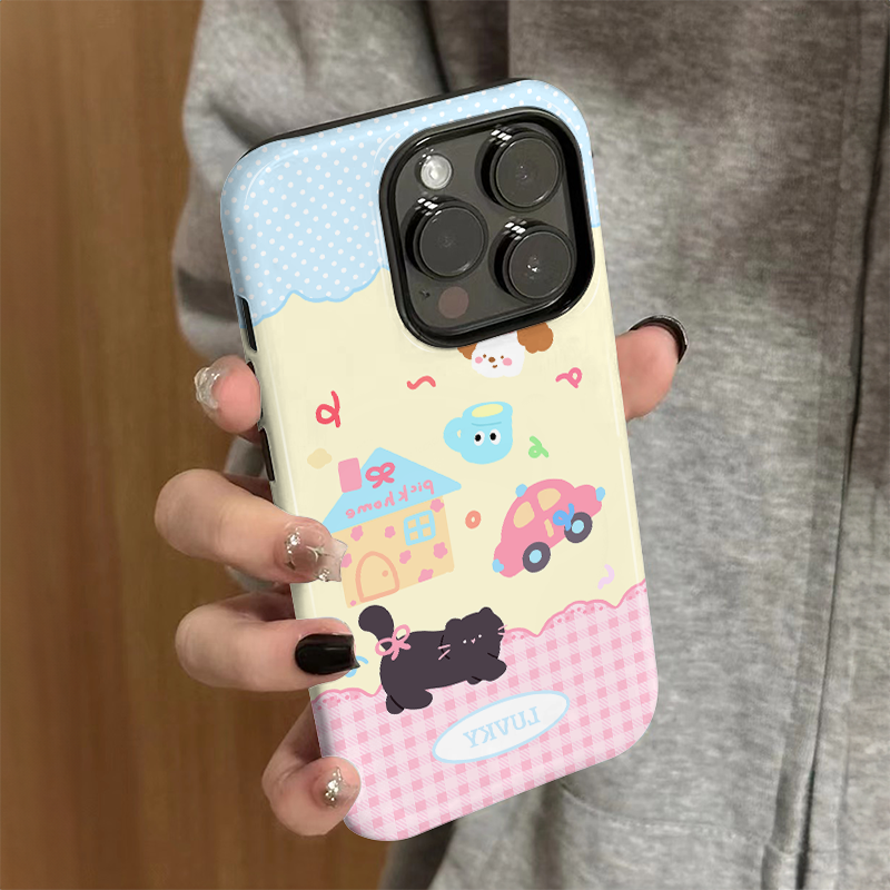 适用苹果16手机壳女新款iPhone15promax可爱iP13/14硅胶xr防摔保护套pro卡通iP7/8小众plus猫咪汽车xsmax外壳