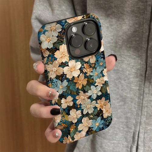 适用苹果16promax手机壳iPhone15x新款13个性iP14女12简约xsmax复古碎花8硅胶11防摔套7小众plus菲林二合一xr
