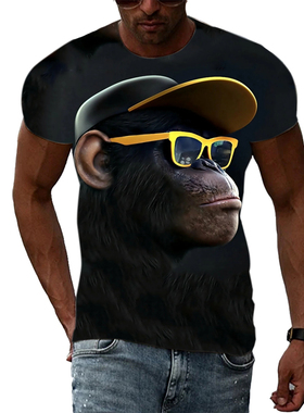 Casual personality short-sleeved T-shirt 休闲个性短袖T恤男士