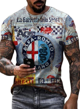 Simple round neck short sleeve T-shirt for men简约圆领短袖男