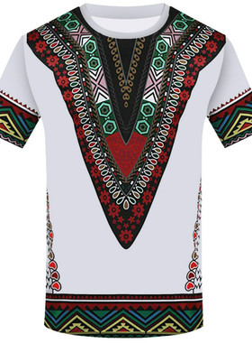 Casual loose printed short-sleeved T-shirt休闲宽松印花短袖男