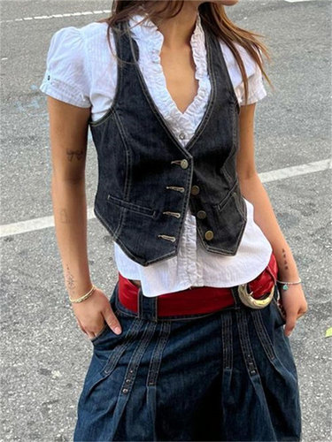 牛仔马甲女装牛仔马甲女装