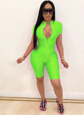 Fashion solid sports slim jumpsuit  时尚纯色运动修身连体裤女