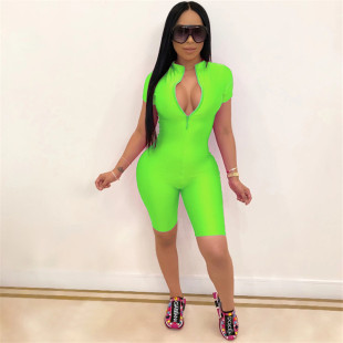 slim jumpsuit 时尚 Fashion 连体裤 sports 纯色运动修身 女 solid