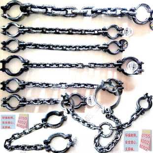 古代枷锁刑具仿真塑料手铐脚镣影视道具囚犯cos服铁手铐锁链玩具