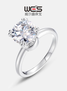 新款可拆换莫桑石戒指S925银镀18K金镶彩宝宝石4款尺寸莫桑指戒