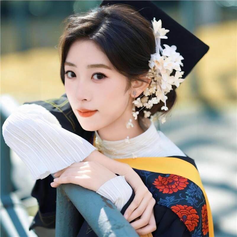 古风布艺铃兰流苏学士帽发夹