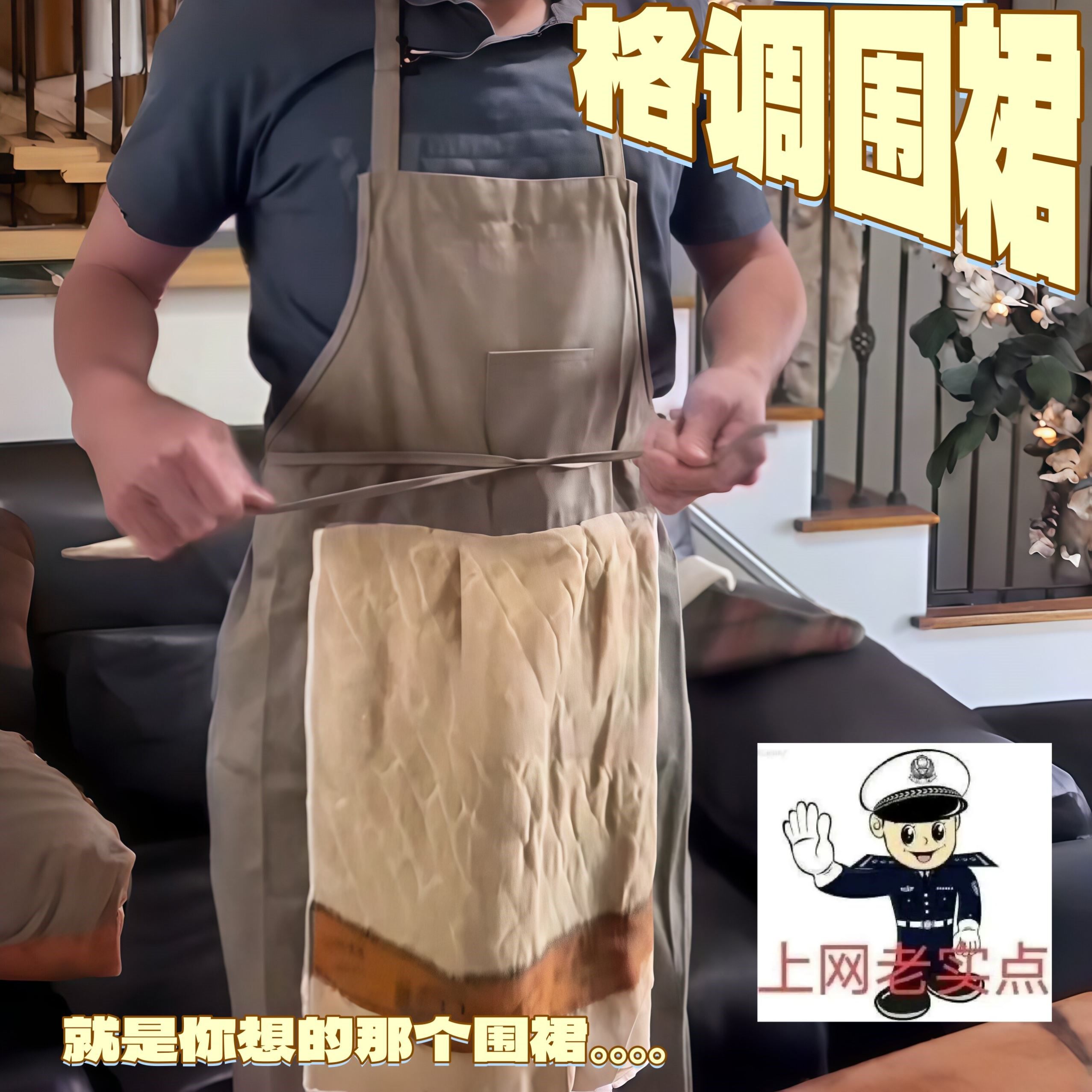 小红书同款格调围裙擦手防油污