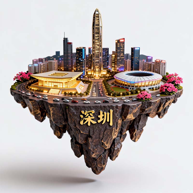 深圳城市建筑模型金属立体冰箱贴