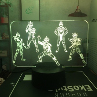 泽塔奥特曼儿童房装饰亚克力透明3D卡通充电学前班节日礼物小夜灯