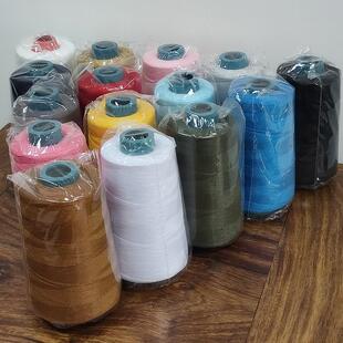 604缝纫线双股粗线宝塔线家用彩色线牛仔裤服装线牢固不断线2千米