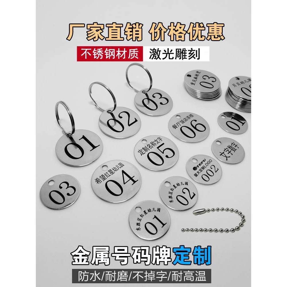 数字编号牌新款寄包裹夹子数字编号牌不锈钢号码牌铁牌号码牌