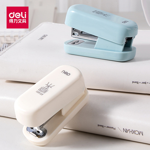 得力订书机学生用办公用装订机家用钉书机订书钉12号定书机钉办公用品文具多功能省力马克龙迷你小号订书器